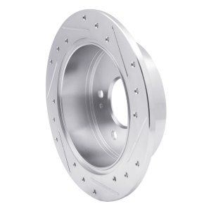 Mitsubishi Eclipse Brake Rotor (1) - Rear Left - R1 Concepts - Drilled & Slotted - Silver - `04-`12